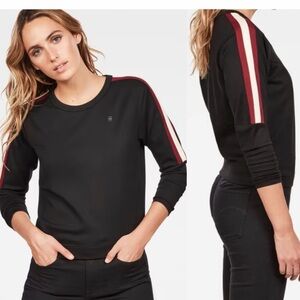 G STAR RAW Bluza NOSTELLE STRIPE Shirt Black red and white Size XS